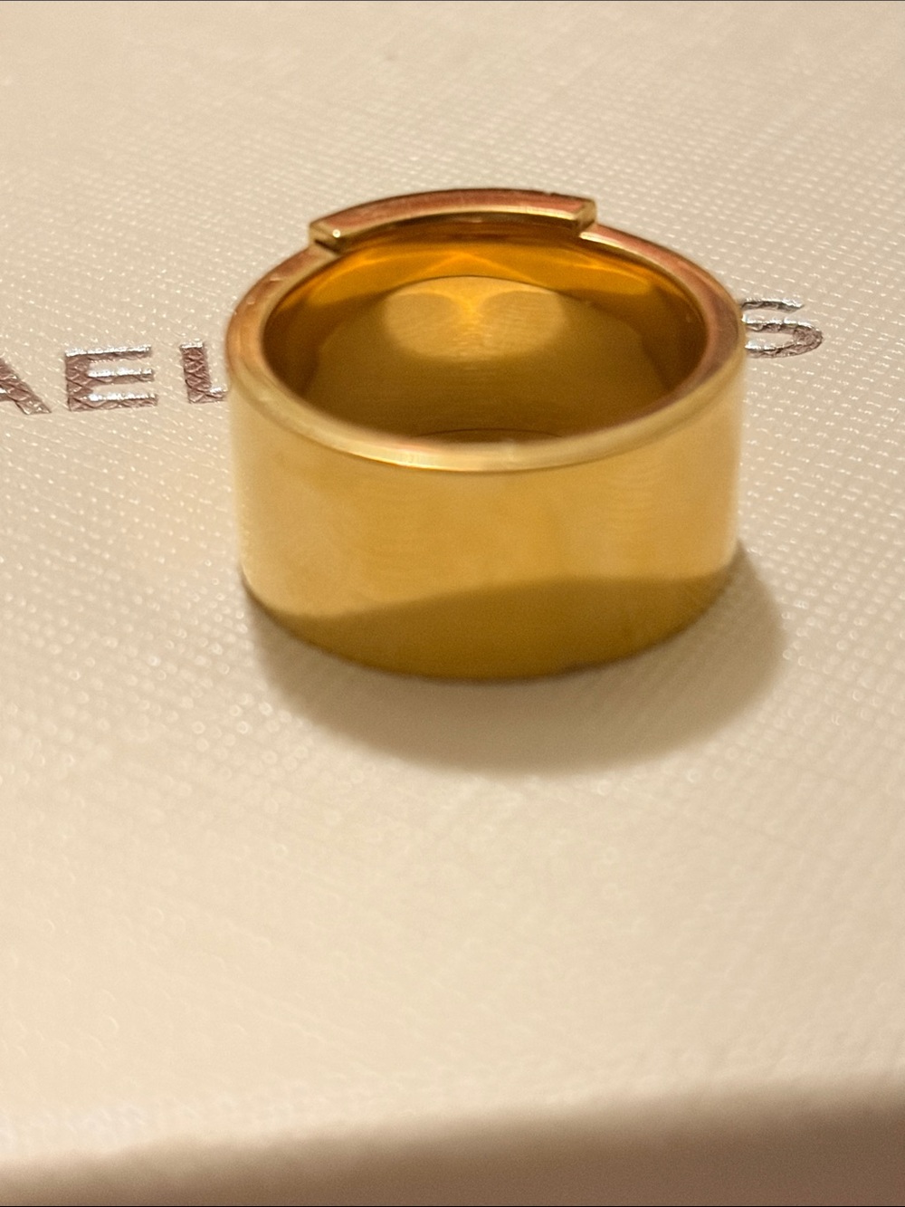 Michael Kors Gold-Tone Stainless Steel Plaque Signet Ring - Picture 6 of 6
